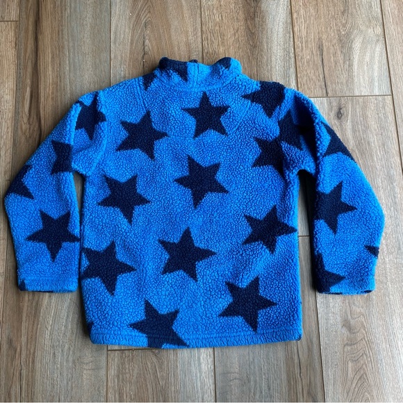 Hanna Andersson Sherpa 1/4 Zip Pull-over w/ Stars - Blue - 120 (6) - Picture 2 of 4